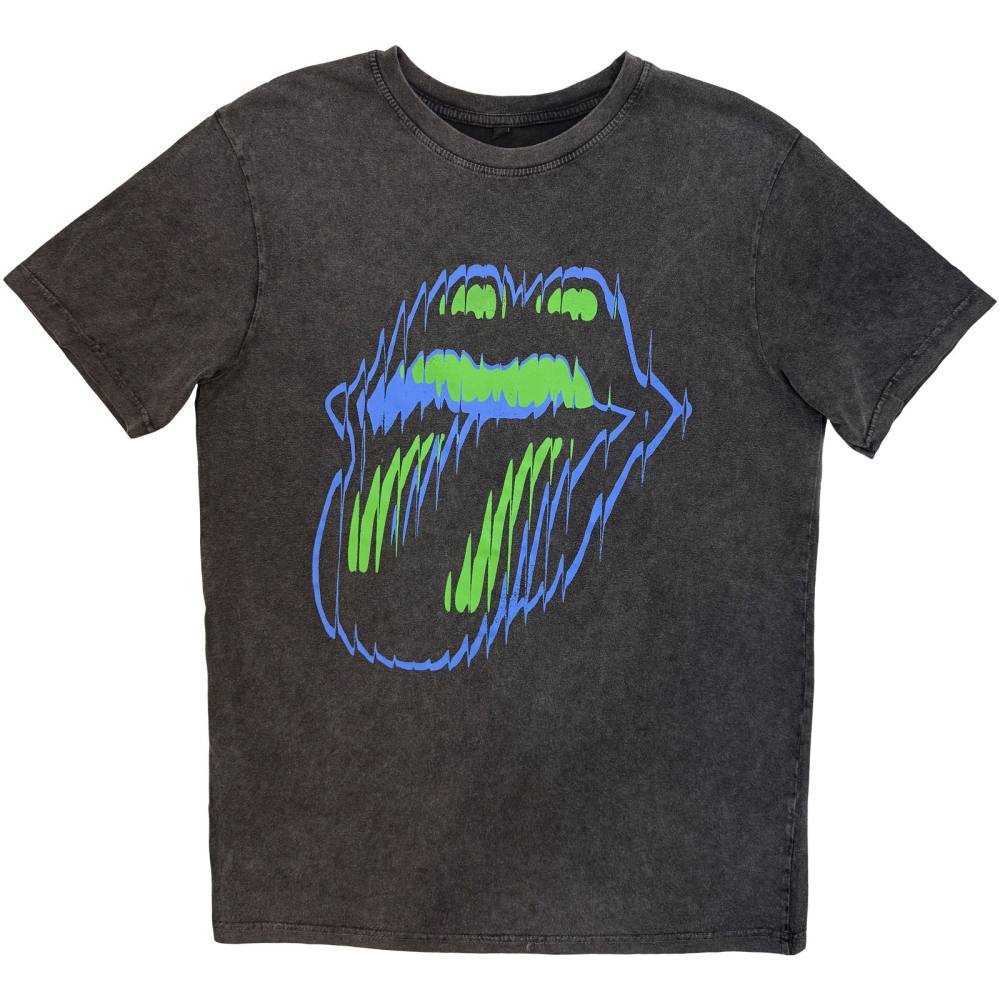 The Rolling Stones - Distorted Tongue Mens Tshirt - Grey